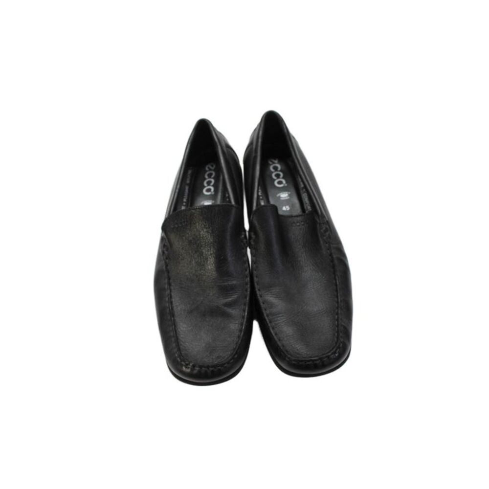 ECCO Mens Leather Slide On Casual Walking Loafers Black Size 45 - Picture 2 of 5